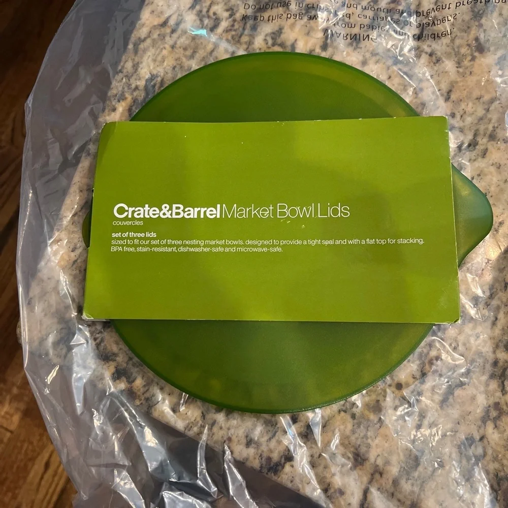 Crate & Barrell Market Bowl Lids x 2